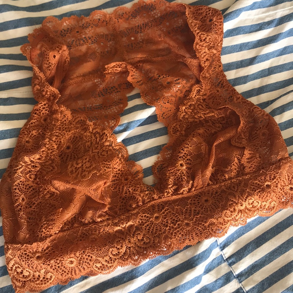 Orange Lace Bralette size small